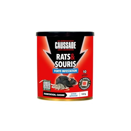 Caussade CARSPT150 Rats & Souris - 15 Pâtes Appât prêt à l'emploi -Habitation et Cuisine | Forte Infestation