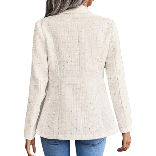 Women Long Sleeve Open Front Elegant Blazer Tops, Fashion Button Down Lapel Business Formal Jackets with Pockets4