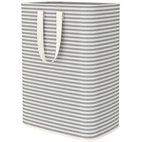 Image of Lifewit 65L Large Collapsible Laundry Hamper, Tall Foldable Dirty Clothes Baskets Waterproof, Freestanding Design with Easy Carry Handles in Dorm Bedroom Bathroom College, Grey