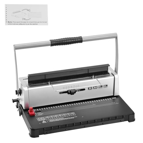 Happybuy Coil Spiral Binding Machine, Manual 34-Holes Book Maker, Binds 120 Sheets, with Adjustable 3/16