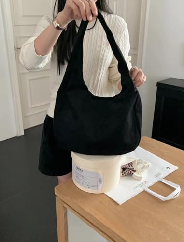 Vintage Suede Shoulder Bag for Women Lazy Casual Tote Bag Soft Magnetic Buckle Handbag Hobo Bag3