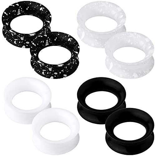 OUFER 8PCS Silicone Ear Gauges Flexible Ear Tunnels Plugs Stretchers Expander Double Flared Flesh Ear Piercing Jewelry for Women Men