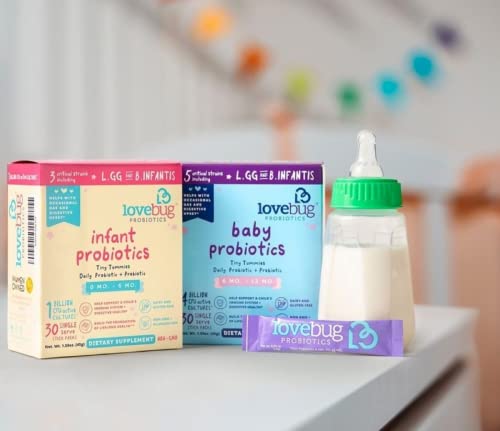 Lovebug Award Winning Usda Organic Probiotic For Infants | Ages 0-6 Months | Helps With Colic, Reflux, Diarrhea, Constipation & Gas | Tasteless Powder | Sugar Free | Allergen-Free, Non-Gmo & Vegan #TOP7