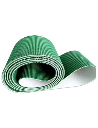 Material de cinta PVC en transportador industrial con polea de descarga guiada