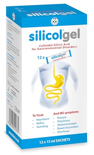 silicolgel Sachets - Clinically Proven Relief for IBS Symptoms: Diarrhoea, Stomach Pain, Bloating and Flatulence. Also Treats Heartburn, Acid Reflux and Nausea. 12 x 15ml.