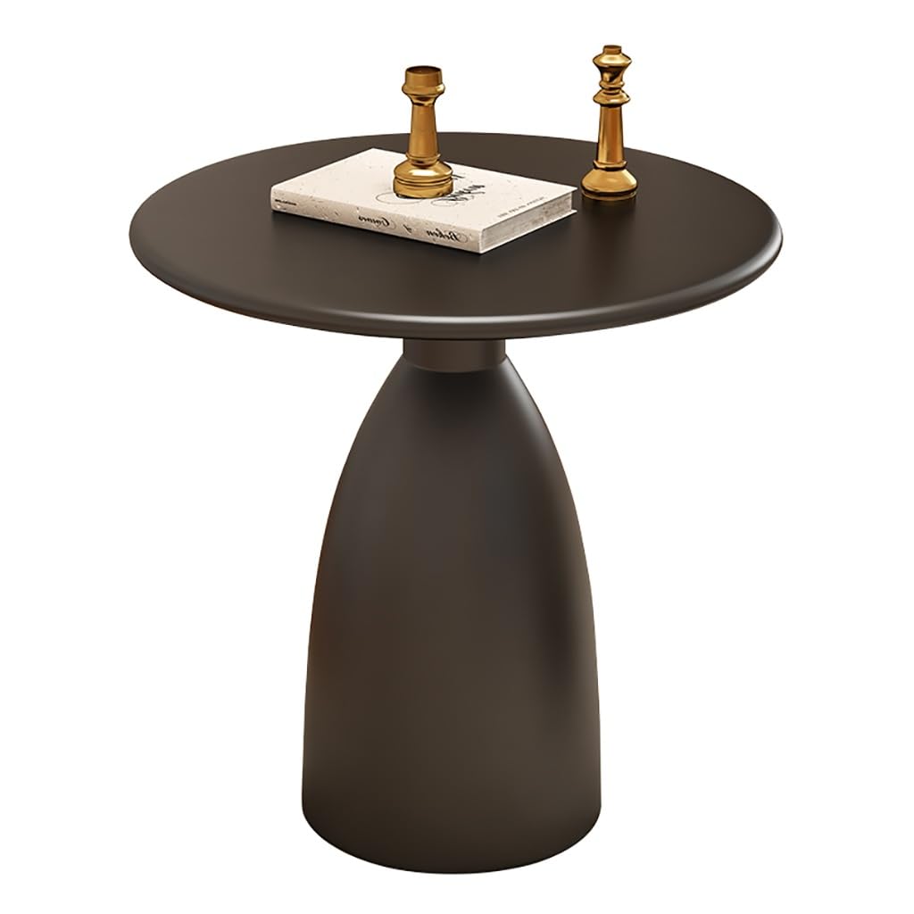 Table d'appoint en fer ronde pour petits espaces et canapé