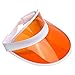 Retro Beach Colored Plastic Clear Sun Visor Hat, Orange, One Size