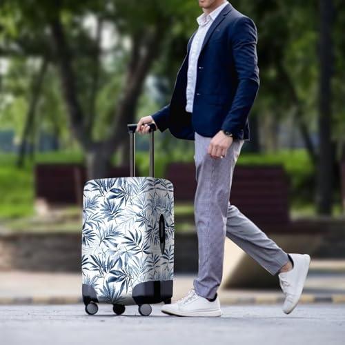 Luggage Cover, Sturdy Baggage Covers with Unique Prints Dustproof & Anti-Scratch Protector Anti Theft Lightweight for Business Travel Leaves2
