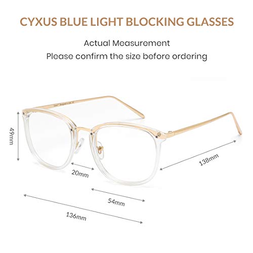 Image of Cyxus 2 Pack Blue Light Glasses for Women, Blue Light Blocking Eyeglasses for Women Round Computer Eyewear Anti Eye Strain Glasses