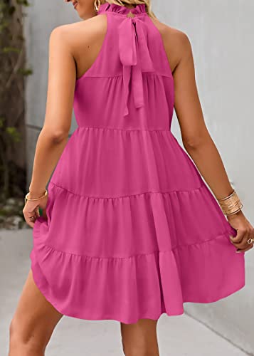 Image of KIRUNDO Summer Sundresses for Women Halter Dress Babydoll