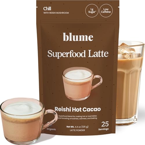 Blume Superfood Latte - Reishi Hot Cacao Powder, Mushroom Powder, Soothing Superfoods, Latte with...