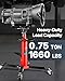 VEVOR Transmission Jack,0.75 Ton/1660 lbs Capacity Hydraulic Telescopic Transmission Jack, 2-Stage Floor Jack Stand with Foot Pedal, 360° Swivel Wheel, Garage/Shop Lift Hoist, Red