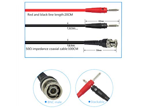 Image of Coaxial Cable BNC Male to Dual Banana Plug Test Lead for Oscilloscope 1.2M /47.2in
