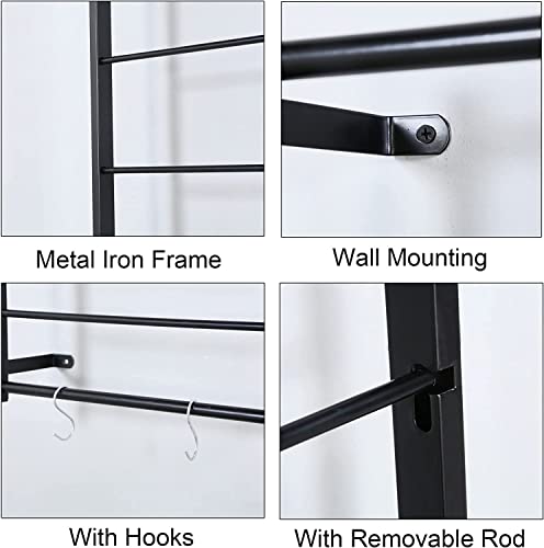 Scaffale da parete per vinile, tessuto e nastro, organizer in metallo per artigianato, armadio e garage