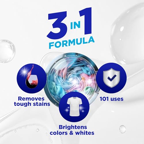 Image of OxiClean Triple Action Versatile Stain Remover Powder, 4 lbs | Use with Detergent, Removes Tough Stains like Grease, Blood and Grass, Brightens Colors and Whites, Chlorine Free