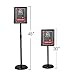 SCZS Heavy Duty Floor Sign Stand Adjustable Pedestal Sign Holder Stand, Poster Stand Aluminum Snap Open Frame for 8.5X11 Inches with Heavy Round Base, Both Vertical and Horizontal Sign Displayed