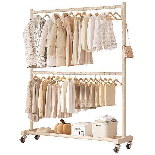 Portant à vêtements portable indépendant réglable à roulettes chambre