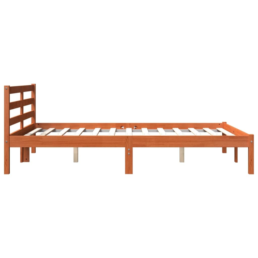 vidaXL Cadre de lit sans Matelas Cire Marron 120x190cm Bois pin Massif