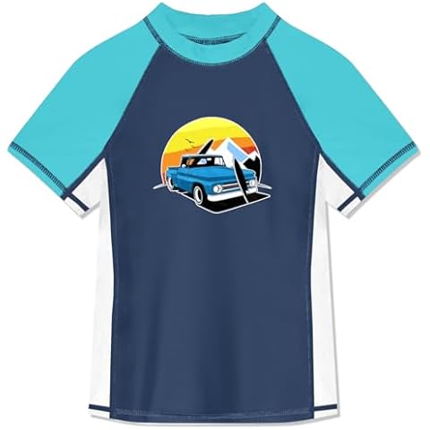 BesserBay Boy's UPF 50+ Blue Rash Guard Cover