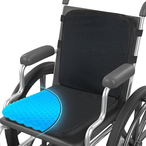 Sunlit Seat Jello, Gel Seat Cushion & Back Cushion for Long Sitting with Non-slip Cover, Gel Cushions for Wheelchair Office Chair Car Seat, Reduce Tailbone Pressure Orthopedic Sciatica Hip Pain Relief Cover