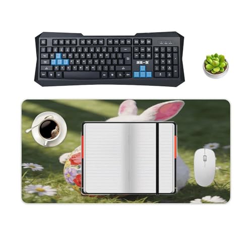 Bunny Floral Eggs Desk Pad impermeable grande 30x60cm miniatura 4
