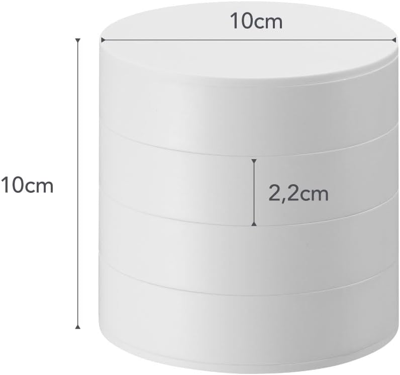 YAMAZAKI Home Tower Rotating Jewelry Organizer, 4-Tier Storage Box, Stacked Accessory Trays - Abs Plastic