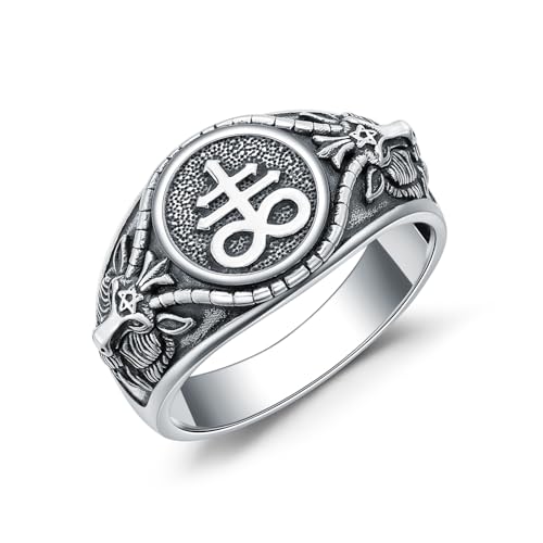 Lattd Satanic Ring 925 Sterling Silver Size 10 Satanic Sigil