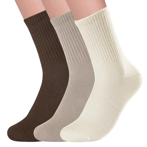 Image of Crew Socks for Women Striped Athletic Socks Womens
