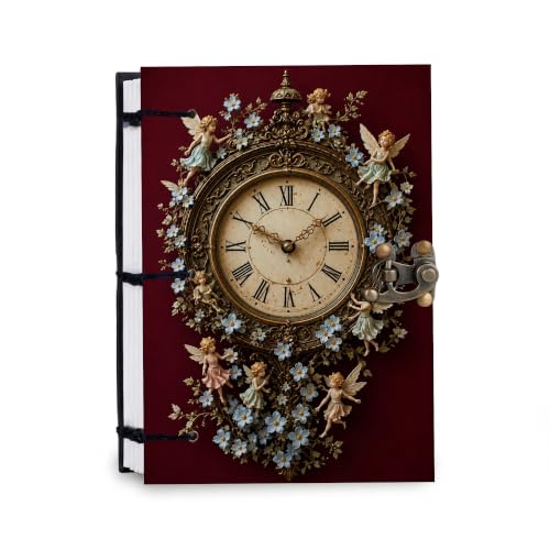 Image of Red Watch Diary Notebook 7x5 Inch 160 Pages Unruled Journal for Writing