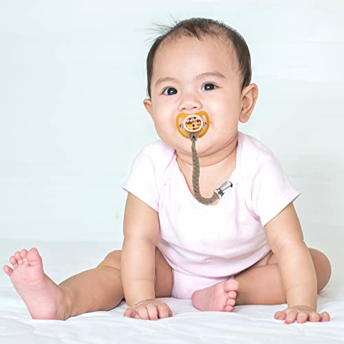 Hautoco 6Pcs Pacifier Clip For Baby Boys And Girls, Handmade Braided Pacifier Holder Binky Clips Leash Smoother Clips Neutral Paci Clip Fits For Most Pacifier, Baby Teethers Toys #TOP4