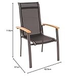 OUTLIV. Alpha Gartenstuhl mit Teak-Armlehnen Anthrazit