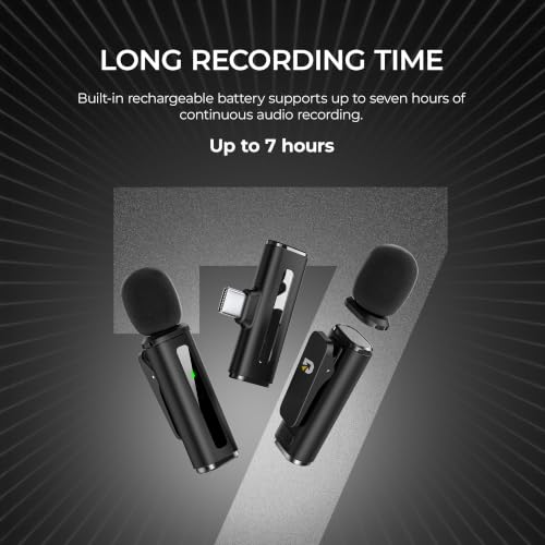 Image of Digitek DWM-014 Mic Wireless with Type-C Dual Channel, Mic for YouTube Wireless Recording, 2.4GHz Wireless Microphone with Noise Reduction, 40m Range, 7H Battery, LED Light Indicator