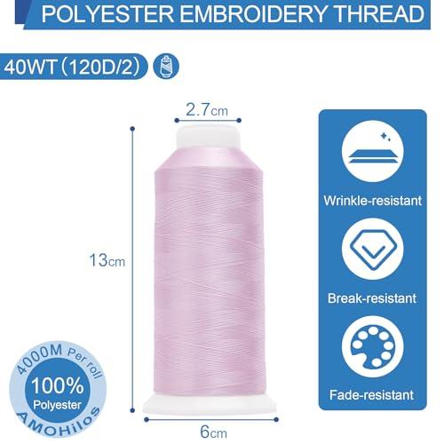 Image of High Tenacity Polyester Embroidery Machine Thread 40WT(120D /2) 4000M Per Spool for Commercial and Domestic Embroidery Machine (Evening Mist-1911)