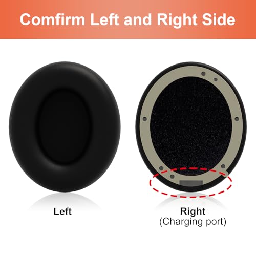 Repuesto Almohadillas para oídos compatible con audífonos Beats Studio Pro, negras | Cojines de espuma de memoria que aíslan el ruido, cuero proteico suave, incluye herramienta de palanca miniatura 6