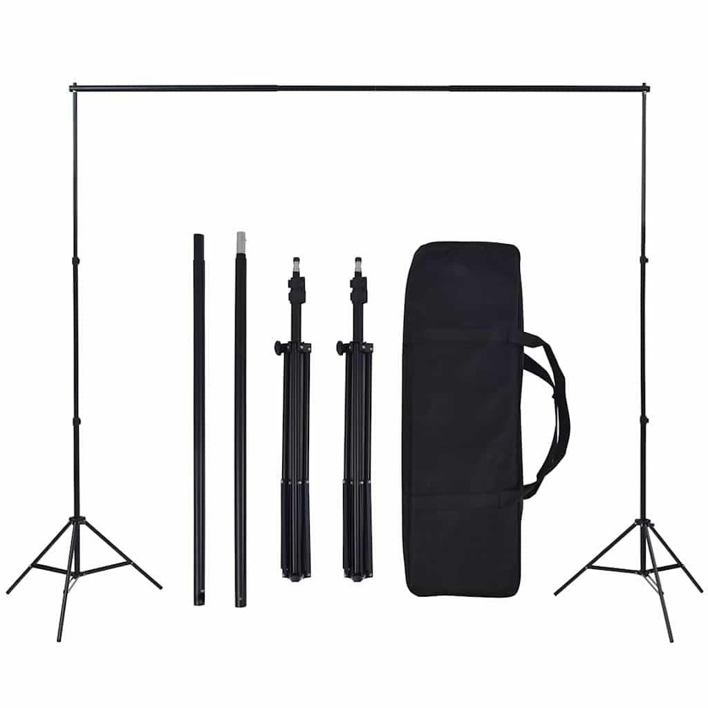 Set da studio fotografico con flash da studio, luce fissa a LED, riflettore e sistema di sfondo, treppiede in alluminio regolabile in altezza 78-230 cm, 5 sfondi colorati, ideale per ritratti
