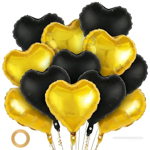 Image of 12 Pcs Colorful Heart Balloons,18 Inch Heart Foil Balloons Love Balloon Valentine Balloon for Birthday Party Wedding Engagement Party Baby Shower Valentine Day Decorations