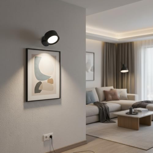 Image of Maharaj Mall Rechargeable LED Wall Lamp RGB Wall Light Indoor with Remote and Touch Control Magnetic 360Rotatable Dimmable Wireless Cordless Sconces for Bedroom Bedside Reading Livingroom.