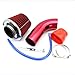 Vechkom Universal 76mm 3 Inch Cold Air Intake Kit - High Performance Aluminum Induction Pipe with Red Mushroom Air Filter Flow Hose Pipe Kit Compatible with Most Vehicles Car Truck Motorcycle ATV