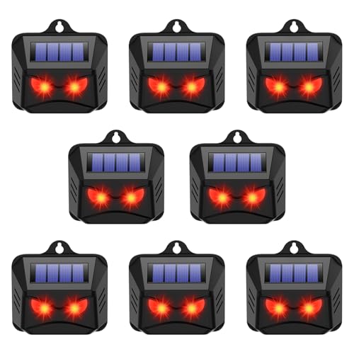 8 Pack Solar Nocturnal Animal Repeller Outdoor,Coyote Deterrent Skunk Repellent for Yard,Solar Predator Eyes Animal Deterrent, Predator Lights for Chicken Coop Deer Fox Skunk Racoon Garden Farm