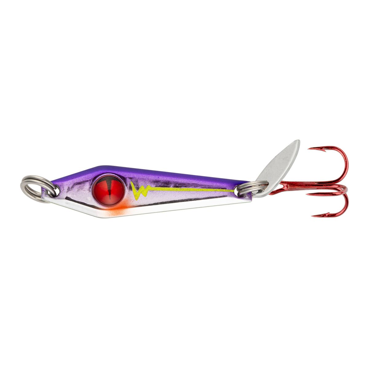 Northland Tackle Tungsten Slim Spoon, Fast-Sinking Thin Profile Ice Fishing Lure for Walleye, Crappie, & More, 1/4 Oz, Purple Racecar