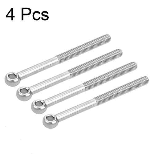 Image of uxcell M8 x 100mm 304 Stainless Steel Machine Shoulder Lift Eye Bolt Rigging 4pcs