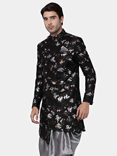 Image of VASTRAMAY Men's Silk Blend Regular Fit Solid Regular Shirt Kurta