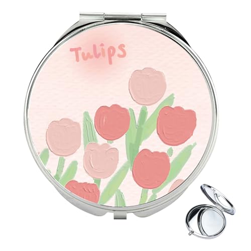 Larfraecy Espejo Pequeño, Espejo De Bolsillo, Espejo Personalizado Mujeres, Doble Cara, con Diseño Floral, Plegable, Regalos De Boda, Cumpleaños Y Viajes para Mujeres