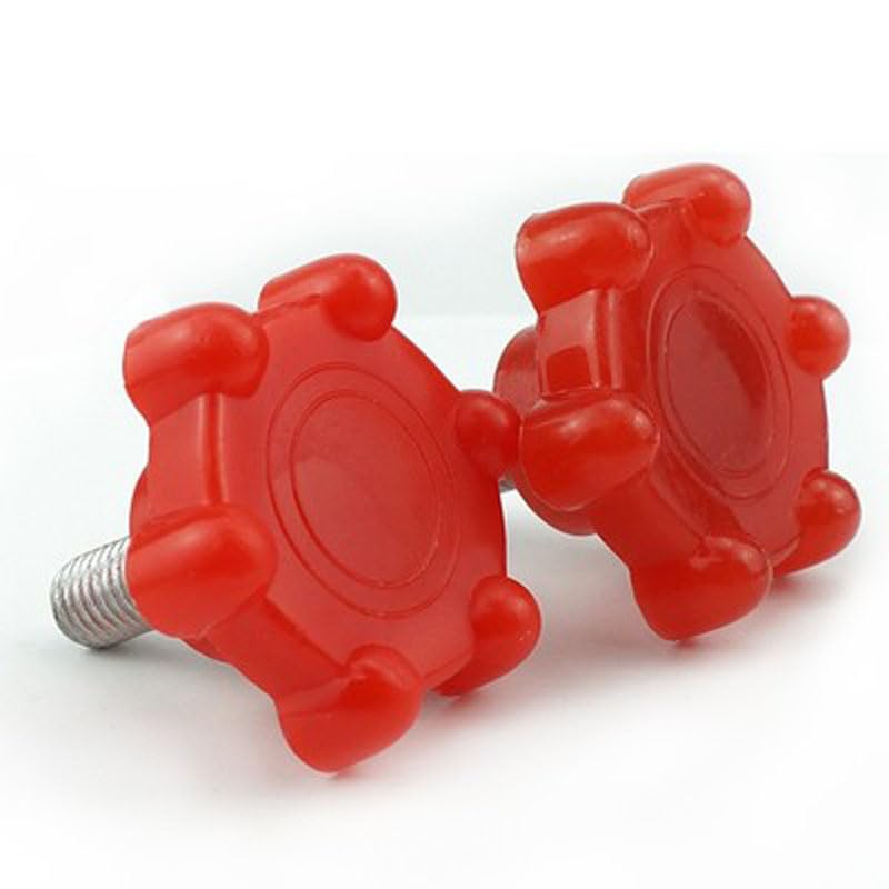 2PCS Thumb Screw Plastic Hex Head Bolts 48# Hand Twist Torx Screws Red M8 M10 - (Thread Diameter: M10x60mm)