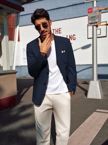 PJ PAUL JONES Herren Freizeit Anzugjacke Sakko Slim Fit Business Sakkos Klassisch Sportlich Anzug Jacke Marineblau S