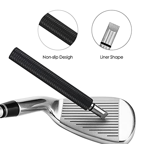 Image of VIPMOON Golf Club Cleaner Kit, 2 Pcs Groove Sharpener Regrooving Tool and 1 Pcs Retractable Club Cleaner Brush, Portable Groove Sharpener Tool for All Golf Irons for Men