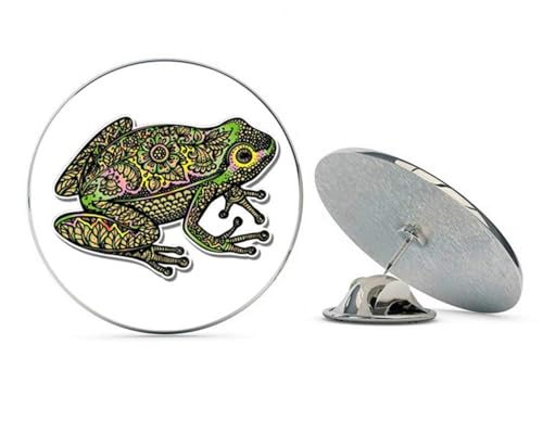 Frog Tangle Art Design Metal 0.75" Lapel Hat Pin Tie Tack Pinback2