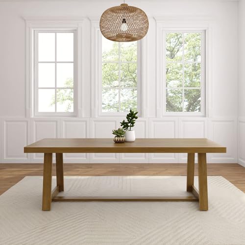 Classic-Rectangular-Dining-Room-Table-94in-2380mm-Pecan-Wirebrush Classic Rectangular Dining Room Table 94in 2380mm Pecan Wirebrush