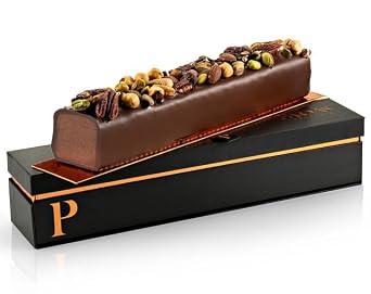 Limited Edition Gourmet Truffle Log Luxurious Dark Chocolate Gift with Roasted Nuts Kosher, Dairy-Free Mishloach Manot for Purim, Corporate Gifting & Special Occasions