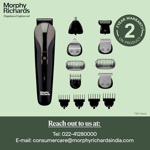 Morphy Richards Kingsman Pro 12-in-1 Grooming Kit for Men| Rechargeable All in One Men Trimmer|5 Face Nose Ear Hair Blades| Nose & Ear Trimmers| Private Part Shaving Body Groomers I 2-yr Warranty (Image - 6)